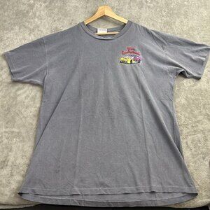 Vintage Three Stooges Shirt Mens XL Gray 1997 Knucklehead Larry Mo & Curly *FLAW